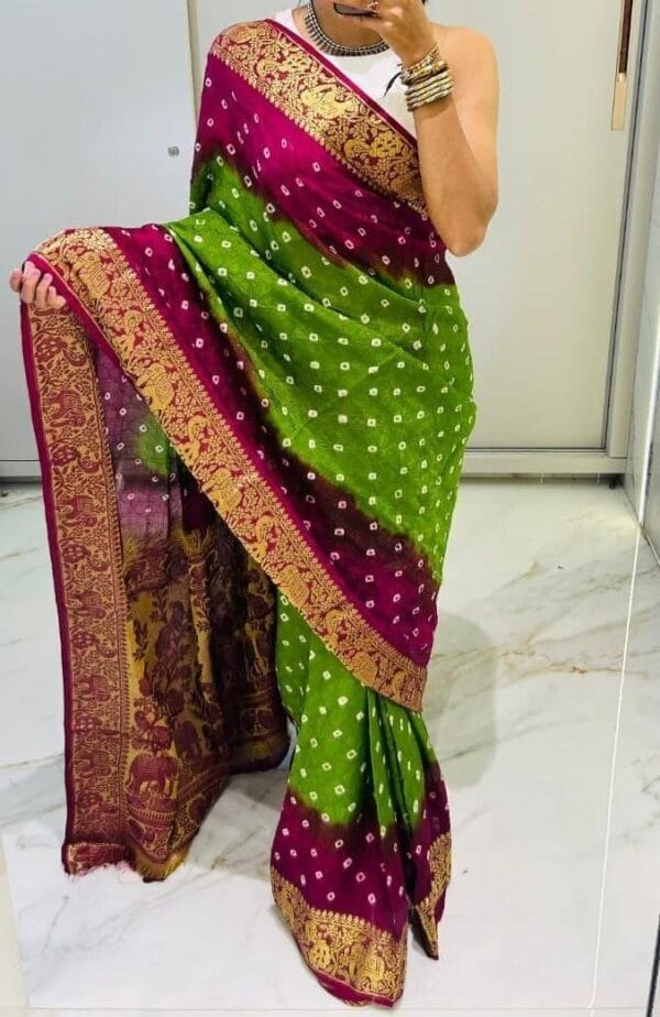 Pure Bandhej silk saree