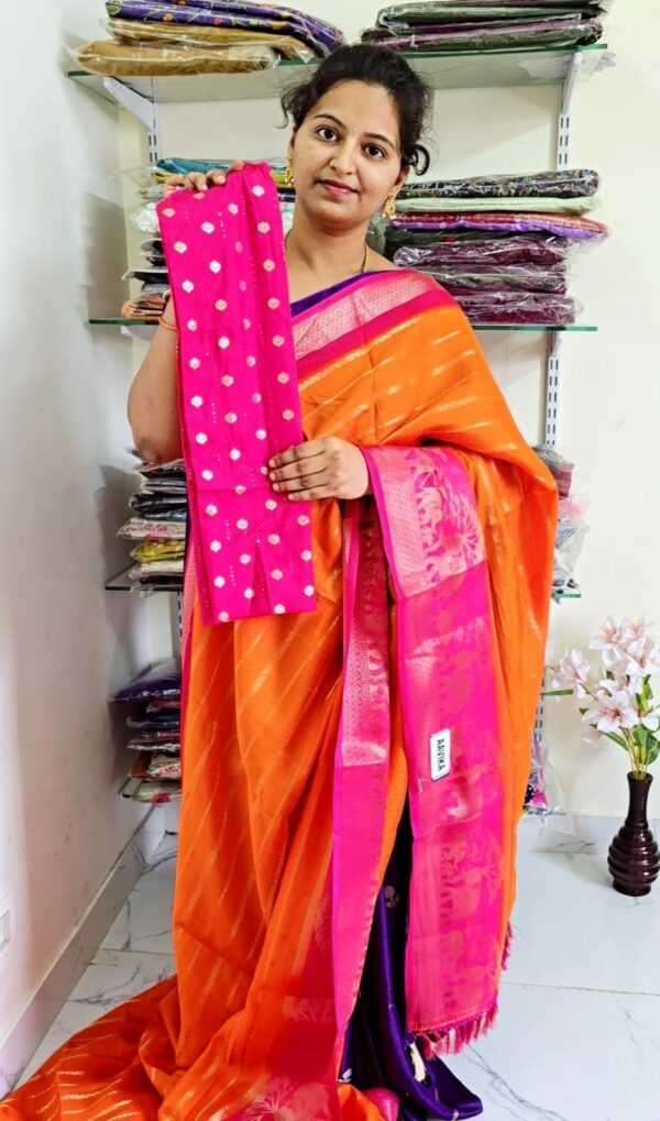Dola silk saree with peacock design