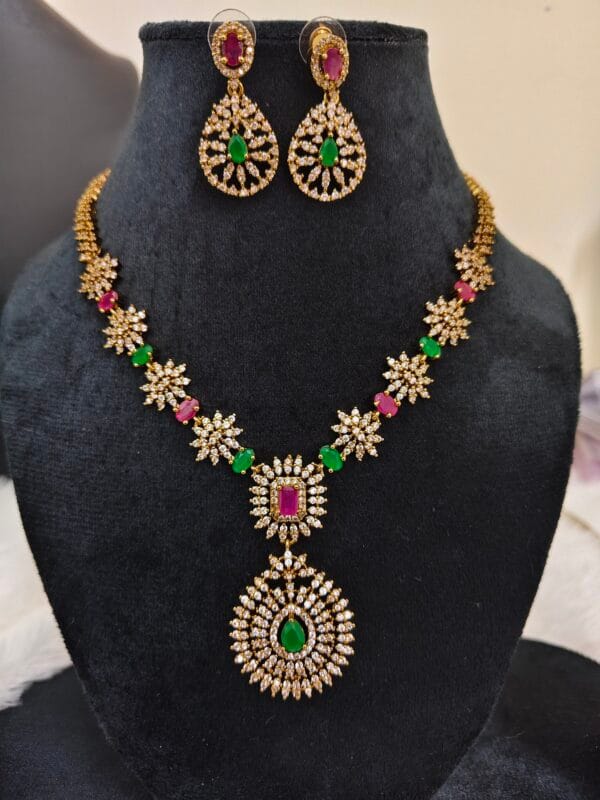 Antique Mehendi Plated CZ Stone