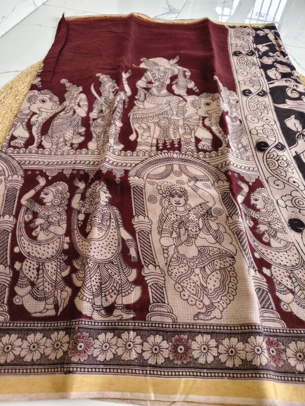 pure kalamkari kota cotton(chocolate brown)