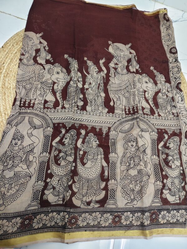 pure kalamkari kota cotton(chocolate brown)