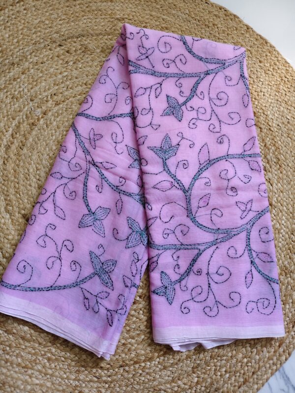 kantha work mul cotton sarees